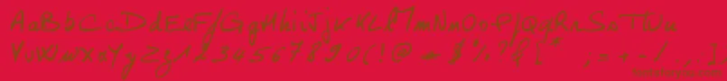 Georges-Schriftart – Braune Schriften auf rotem Hintergrund