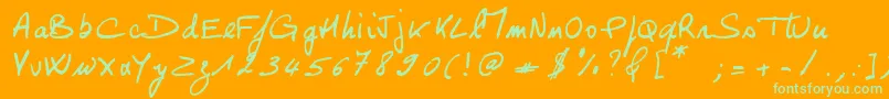 Georges Font – Green Fonts on Orange Background