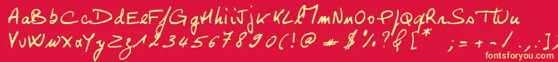 Georges Font – Yellow Fonts on Red Background