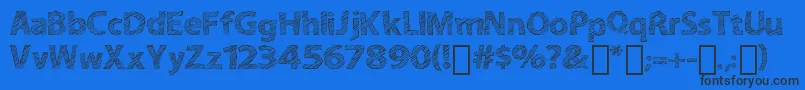 ABitSketchy-Schriftart – Schwarze Schriften auf blauem Hintergrund