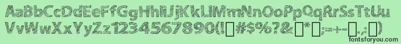 ABitSketchy Font – Black Fonts on Green Background