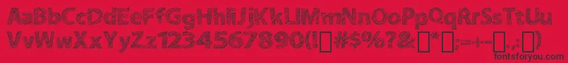 ABitSketchy Font – Black Fonts on Red Background