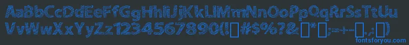 ABitSketchy Font – Blue Fonts on Black Background
