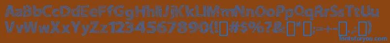 ABitSketchy-Schriftart – Blaue Schriften auf braunem Hintergrund