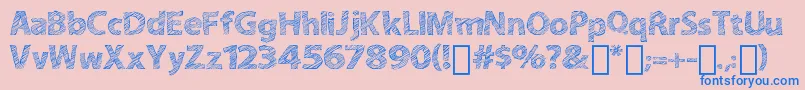ABitSketchy Font – Blue Fonts on Pink Background