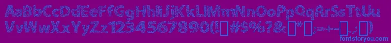 ABitSketchy-fontti – siniset fontit violetilla taustalla