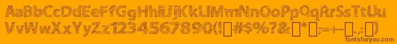 ABitSketchy Font – Brown Fonts on Orange Background