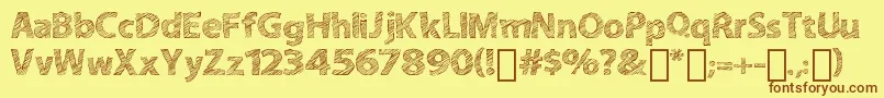 ABitSketchy Font – Brown Fonts on Yellow Background