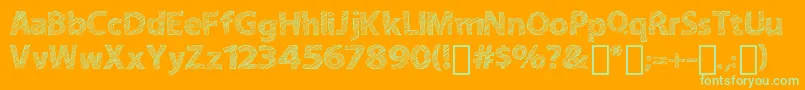 ABitSketchy Font – Green Fonts on Orange Background