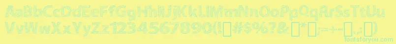 Fonte ABitSketchy – fontes verdes em um fundo amarelo