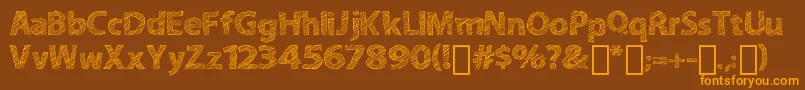 ABitSketchy Font – Orange Fonts on Brown Background