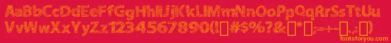 ABitSketchy Font – Orange Fonts on Red Background
