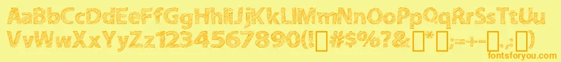 ABitSketchy Font – Orange Fonts on Yellow Background