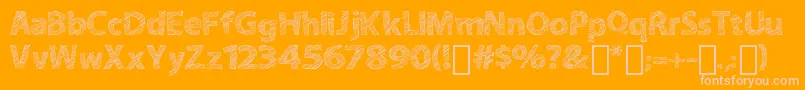 ABitSketchy Font – Pink Fonts on Orange Background