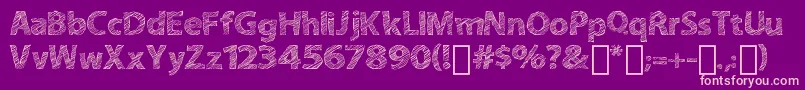ABitSketchy-Schriftart – Rosa Schriften auf violettem Hintergrund
