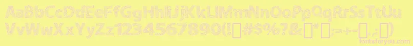 ABitSketchy-fontti – vaaleanpunaiset fontit keltaisella taustalla