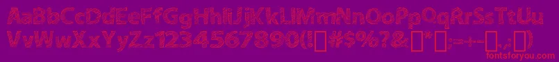 ABitSketchy-Schriftart – Rote Schriften auf violettem Hintergrund