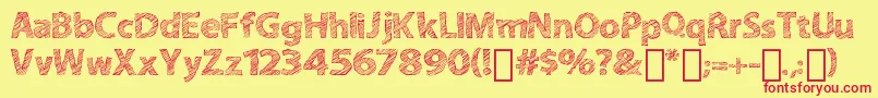 ABitSketchy Font – Red Fonts on Yellow Background