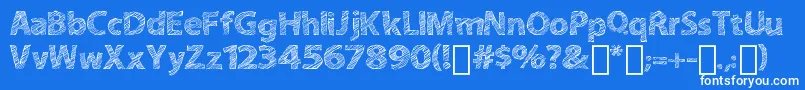 ABitSketchy Font – White Fonts on Blue Background