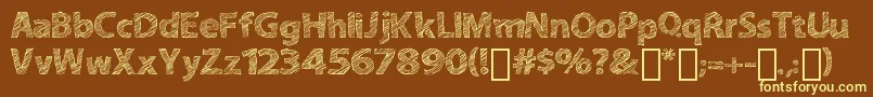 ABitSketchy-fontti – keltaiset fontit ruskealla taustalla