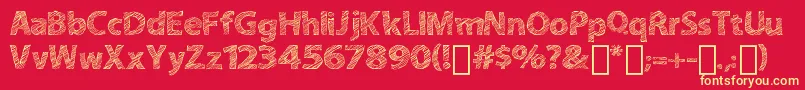 ABitSketchy Font – Yellow Fonts on Red Background