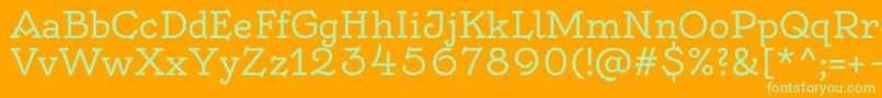 OldenburgRegular Font – Green Fonts on Orange Background