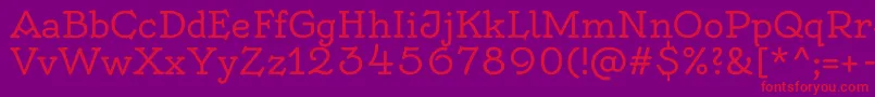 Fonte OldenburgRegular – fontes vermelhas em um fundo violeta