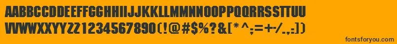 MachinecttBold-fontti – mustat fontit oranssilla taustalla