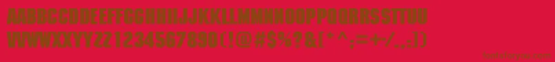 MachinecttBold-Schriftart – Braune Schriften auf rotem Hintergrund