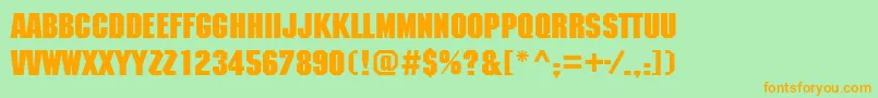 MachinecttBold-Schriftart – Orangefarbene Schriften auf grünem Hintergrund