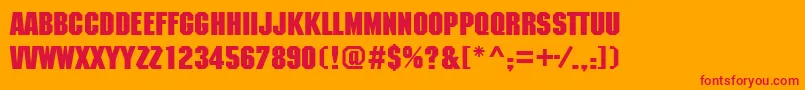 MachinecttBold Font – Red Fonts on Orange Background