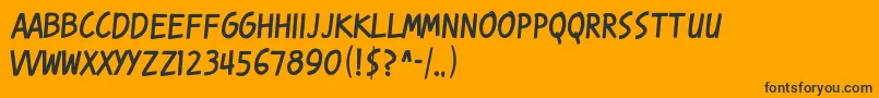 Kr1-Schriftart – Schwarze Schriften auf orangefarbenem Hintergrund