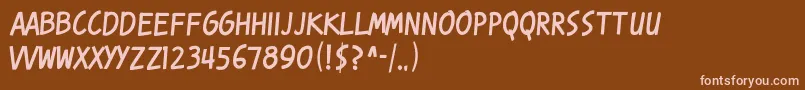 Kr1 Font – Pink Fonts on Brown Background