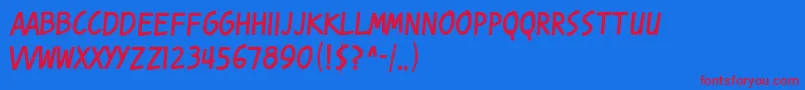Więcej informacji o czcionce Kr1 Czcionka Kr1 – czerwone czcionki na niebieskim tle