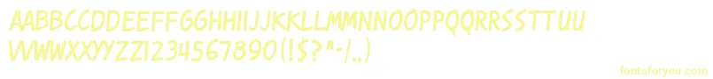 Kr1 Font – Yellow Fonts on White Background