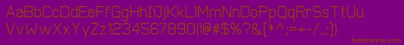 フォントCobolMedium – 紫色の背景に茶色のフォント