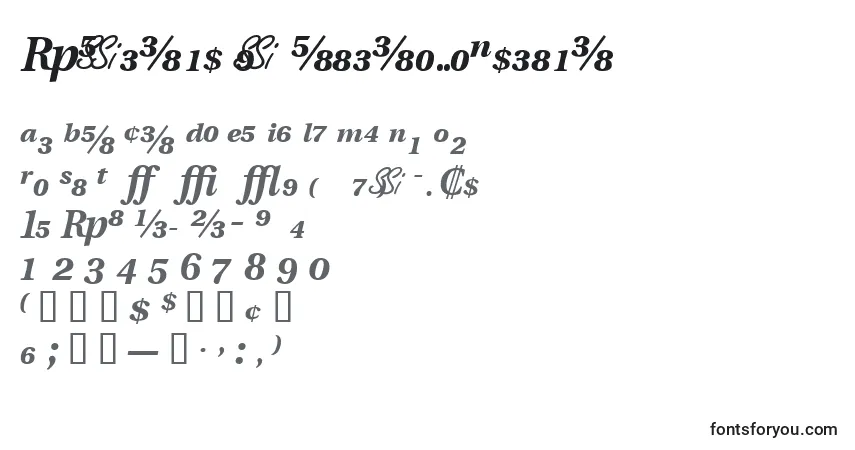 Fuente VeracityproblacksskItalic - alfabeto, números, caracteres especiales
