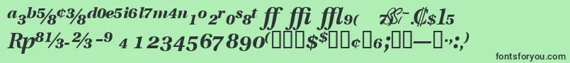 Шрифт VeracityproblacksskItalic – чёрные шрифты на зелёном фоне