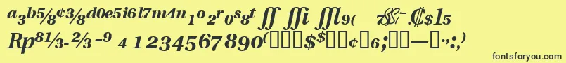 フォントVeracityproblacksskItalic – 黒い文字の黄色い背景
