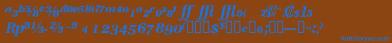 フォントVeracityproblacksskItalic – 茶色の背景に青い文字