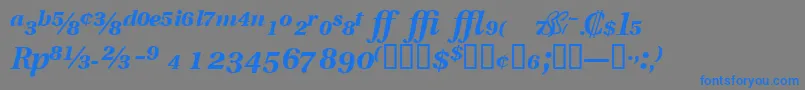 Шрифт VeracityproblacksskItalic – синие шрифты на сером фоне