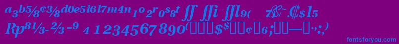 VeracityproblacksskItalic-Schriftart – Blaue Schriften auf violettem Hintergrund