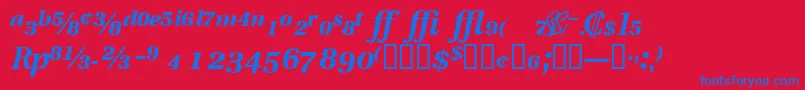 フォントVeracityproblacksskItalic – 赤い背景に青い文字