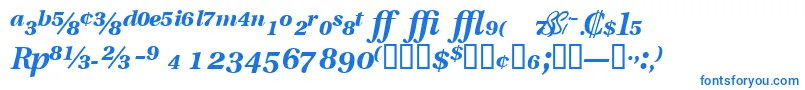 VeracityproblacksskItalic-fontti – siniset fontit valkoisella taustalla