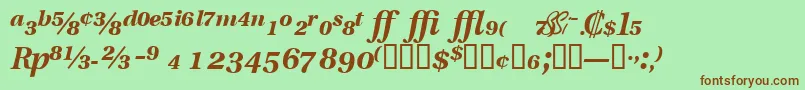 VeracityproblacksskItalic-fontti – ruskeat fontit vihreällä taustalla