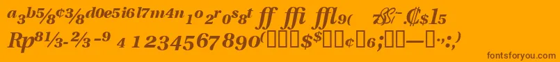 VeracityproblacksskItalic-Schriftart – Braune Schriften auf orangefarbenem Hintergrund