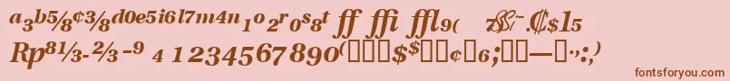 VeracityproblacksskItalic-fontti – ruskeat fontit vaaleanpunaisella taustalla