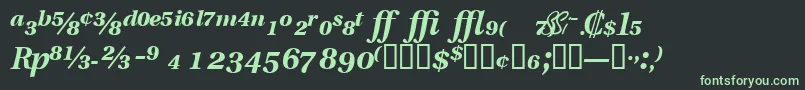 フォントVeracityproblacksskItalic – 黒い背景に緑の文字