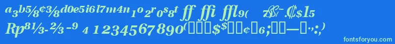 VeracityproblacksskItalic-fontti – vihreät fontit sinisellä taustalla