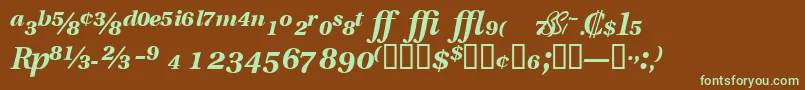 Шрифт VeracityproblacksskItalic – зелёные шрифты на коричневом фоне